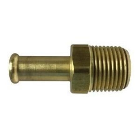 MIDLAND METAL Barb Adapter, Adapter FittingConnector, 12 x 38 Nominal, Bubble Barb x MNPT End Style, 150 psi P 32178